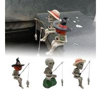 Indoor Halloween Decorations 3D Gothic Fishing Sculpture Unique Resin Garden for Pond & Outdoor Spaces Creepy Halloween Ornament for Home & Yard Perfect Gothic Art Lovers (A, 11. 2x5. 5x5. 5cm)