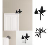 Indoor Halloween Decorations Halloween Ornament. Wooden Door Hanger. Two Styles: Crow & Pumpkin Mysterious.. For Home & Party. Durable & Reusable. spider(Black,35X30X1. 5cm)
