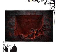 Indoor Halloween Rugs Soft Decorative Rug with Illusion | Scary Halloween Decorations for Fall Christmas Nightmare Living Room Bedroom C