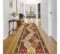 Indoor Hallway Carpet Runners Brown Yellow Red Heavy Duty Hallways Area Rugs Rubber Backed 1/1.5/2/2.5/3/3.5/4/4.5Meter Rug Runner for Bedroom Hotel Hall Carpets(100 * 800cm)