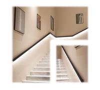 Indoor Handrail Stair Lights, LED Staircase Handrails, Villa Aisle Wall Grab Bar Body Sensor Lighted Handrail Long Stainless Steel Wall Light(10ft/300cm)