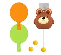 Indoor Hanging Table Tennis Trainer Portable Set, Adjustable Door Hanging p-ing-pong Trainer with 2 Bats and 4 Balls, Door Frame p-ing Pong Set Game Interactive Toy for Parent Kids