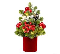 Indoor Holiday Decor Tree 21cm for Fireplace Mantle(Red)