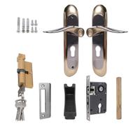 Indoor Household Door Handle for Home with Security Lock Key Set Aluminum Alloy