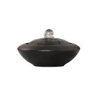 Indoor Indoor Ceramic Tabletop Water Fountain w/Ball Desktop Fengshui Waterfall Creative Desk Office Water Feature for Home Decor Relaxation(Nero)