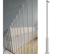Indoor Iron Loft Banister Safety Wall Railing, Adjustable Modern Baluster, Custom Height Floor to Ceiling Stair Parts, 60cm Tall, Black and White Decor