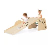 Indoor Kids Climbing Toys Wooden Climber Set w/ Reversible Ramp