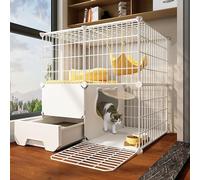 Indoor Large Diy Cat Enclosure With Litter Box, 75X49X109Cm, Ideal For 1-2 Cats, Ferrets, Chinchillas & Rabbits - Durable Wire Kennel For Pets,B-75x39x73cm