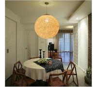 Indoor Led Ceiling Pendant, Boho Basket Lampshade Pendant Lamps - Round Rattan Pendant Lights with Adjustable Cord and E27 Lamp Holder Chandelier,Foyer
