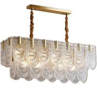 Indoor Led Ceiling Pendant, Crystal Chandeliers -Style All-Copper Living Room Chandelier French-Style Italian Glass lamp net red Master Bedroom lamp Light Luxury Retro Restaurant Chandelier,Foyer