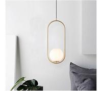 Indoor Led Ceiling Pendant, Frosted Milk Glass Circular Ring Chandelier - Mid Century Modern Opal Glass Globe Pendant Light - Modern Hanging Lamp Compatible with Sloped Ceiling,Foyer