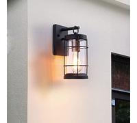 Indoor Led Ceiling Pendant, Iron Wall Light American Bubble Glass Wall Sconce E27 Outdoor Waterproof Wall Lantern Compatible with Courtyard Villa Garden Balcony Park Corridor Aisle Patio Door,Foyer