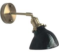 Indoor Led Ceiling Pendant Wall Lamp Antique Adjustable LED Green Wall Light with Swing Arm Rustic Glass Shade Brass Wall Sconce Lighting Fixture CompatibleFoyer