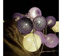 Indoor LED Fairy Lights, Morbuy Battery Powered Warm White Decoration Cotton Ball Night light For Party Wedding Garden Home Patio Lawn Kids Bedroom Decor (1.8M / 10 lights, Starry Purple Series)