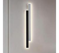 Indoor LED Strip Wall Sconce Creative Modern Bedroom Metal Linear Wall Light Black White Minimalist 3000K/4000K/6500K Wall Lighting Inside for Hallway Living Room