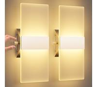 Indoor LED Wall Light 12 W Equipped with a Rotary Switch to Adjust the Brightness 10% -100%, Suitable for Bedroom, Living Room, Balcony, Conservatory, Office, Hotel and Corridor, Warm White 3000K, 2