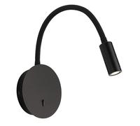 Indoor LED Wall Spotlight with Switch丨Bedroom Bedside Reading Wall Lamp丨Gooseneck Sconce 3W Adjustable Spot Light丨Wall Wall Mounted Down Lighting Fixtures for Headboard Picture (Black 3000k)