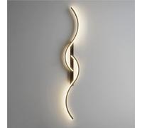 Indoor Linear Wash Wall Sconce Geometric in Wave-Shape Modern Hardwired Wall Lamp Black Wall-Mounted Light Fixture for Living Room Bedside Nightstand Light Vanity Bathroom(100cm)