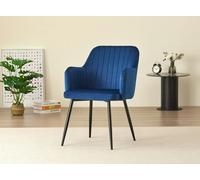 Indoor Living Charlotte Velvet Comfort Dining Chairs Blue Set Of 2, Blue