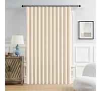 Indoor magnetic door curtains, folding doors, suitable for door curtains, bedrooms, bathrooms, room partitions, etc.-beige-W150xH190cm