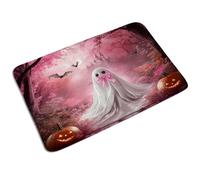 Indoor Mats Cute Ghost Halloween Pink Pumpkin Bat Gothic Ghosts Horror Spooky, Hardwearing Bathroom Mat Dirt Trapper Carpet 40X60Cm For Office Kitchen Home