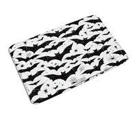 Indoor Mats Halloween Bats Black White Horror Scary Gothic Deads Haunted, Decorative Bathroom Mat Funny Entrance Rug 40X60Cm For Home Office Kitchen