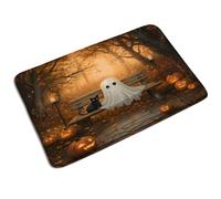 Indoor Mats Halloween Gothic Ghosts Black Cat Maple Tree, Funny Welcome Mat Washable Entrance Carpet 40X60Cm For Kitchen Entryway Hallway