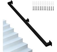 Indoor Metal Stair HandrailSafe Grab Bar for Elderly Kids & Pregnant WomenWallMounted Support Rail RustResistant Black 110in (280cm) Sturdy Banister Railing