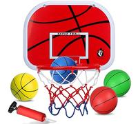 Indoor Mini Basketball Hoop, Small Balls Over Door Small Board Hoop Game Set for Door Bedroom Wall Mount, Pool Basketball Hoops with Complete Accessories Basketball Toy Gifts for Kids and Adults
