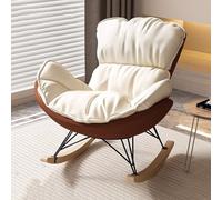 Indoor Modern Comfy Sofa Rocking Chair Upholstered Artificial Leather Lounge with Thick Cushion for Reading Napping,Living Room Furniture Chairs