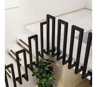 Indoor Modern Stair Railing for Steps Side Walls，Transitional Hand Rails for Outdoor Steps，Industrial Iron Banister Guardrail U Shaped Handrail for Stairs Porch Garden(95cm/37in)