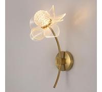 Indoor Modern Wall Sconce Acrylic LED Wall Light Creative Flower 6W Wall Lamp Gold Base Wall Lighting Fixtures for Bedroom Bedside Living Room Office Hallway 3,A