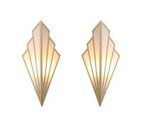 Indoor Modern Wall Sconce Set of 2, Fabric Lampshade Triangular Wall Sconces, Creative E14 LED Wall Sconces, Bedroom Aisle Living Room and Mirror Wall Sconce Art Deco Light Fixture