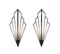 HAOZIWEI Modern Wall Light Indoor Set Of 2, Fabric Shade Triangle Wall Lights, E14 LED Creative Wall Sconces, Bedroom Aisle Living Room And Mirror Wall Lamp Art Deco Lighting Fixture