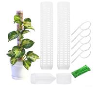 Indoor Moss Rod Trellis Set 2Pcs Plant Support with 20 Bands for Climbing Plants like Ivy and Philodendron (17 * 4cm)