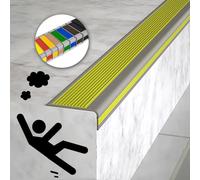 Indoor Non Slip Stair Edge Protector Flexible Rubber Self Adhesive Safety Nosing Guard Strip Waterproof & Fire Retardant Transition Strip for Safe Steps & Corners.