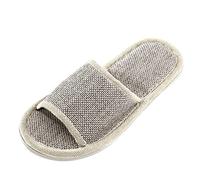Indoor Open Toe Slippers Women - Japanese House Slippers Men - Plain Home Shoes Zen Mood Chinese Slipper Anti Slip Footwear Eva Bottom Shoe Soft Sole Breathable Shoes Cotton Fabric Slipper