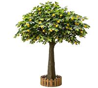 Indoor Ornamental Fruit Bearing Artificial Topiary, Dense Crown Fake Peach Lemon Berry Potted Tree for Hotel Lobby, Mall Window and Home Living Room Decor(J,3m x 3m)