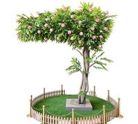 Indoor Ornamental Fruit Bearing Artificial Topiary, Dense Crown Fake Peach Lemon Berry Potted Tree for Hotel Lobby, Mall Window and Home Living Room Decor(D,3.5m x 3m)