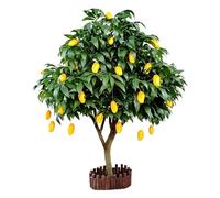 Indoor Ornamental Fruit Bearing Artificial Topiary, Dense Crown Fake Peach Lemon Berry Potted Tree for Hotel Lobby, Mall Window and Home Living Room Decor(H,2.5m x 2.5m)