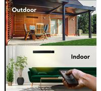 Indoor & Outdoor 1.8Kw Radiant Heater Modern Black Design With Wi-Fi & Remote