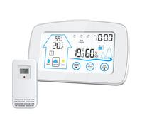 Indoor Outdoor 12/24H Time Display Temp/Humidity Trends LCD Comfort Levels Color Screen Thermometers Hygrometer