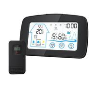 Indoor Outdoor 12/24H Time Display Temp/Humidity Trends LCD Comfort Levels Color Screen Thermometers Hygrometer