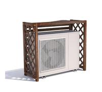 Indoor/Outdoor Air Conditioner Unit Protective Cover, 81x72x31cm/96.5x89x40cm, Solid Wooden Air Conditioner Flower Stand, Wind/Dust/Sun Protection, Shuttered Decorative Shelf ( Size : 96.5*89*40cm )