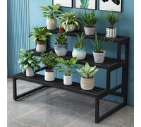 Indoor Outdoor Bamboo Plant Stand, Multi-Tier Ladder Rack for Multiple Potted Plants, Space-Saving Flower Holder for Living Room