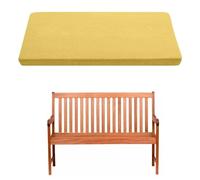 Indoor Outdoor Bench Cushion, Chenille Washable Bench Seat Pad for Garden Furniture, Non Slip Bottom 2/3/4 Seater Pad Swing Patio Kitchen Dinning Bench Window Seat Pad(Yellow,40x40x5cm)