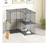 Indoor/Outdoor Cat House, Cat Cages Indoor Metal, Small Animal Cage, Guinea Pig Cage, Rabbit Cage, Dog Cage, Simple Installation and Firm Structure - A-regular/B-fine