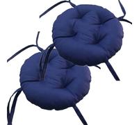 Indoor Outdoor Chair Cushions Set Of 4/2/1, Seat Cushion Round Chair Cushions With Ties, Round Chair Pads For Dining Chairs, Bar Stool Cushions Bistro Chair Cushions Set For Patio(E11,2PCS 35x35X6cm)