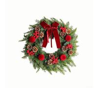 Indoor Outdoor Christmas Wreath 45cm with Red Bow(Style 1)