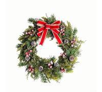 Indoor Outdoor Christmas Wreath 45cm with Red Bow(Style 7)